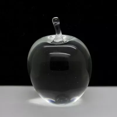 SilverBrook By Vandermark Lead Crystal Apple Art Glass Paperweight Apprx 4 Hx3 W • $199.99