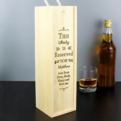 Personalised Wine Box - Whiskey Vodka Bottle Birthday Wedding Anniversary Gift • £17.99