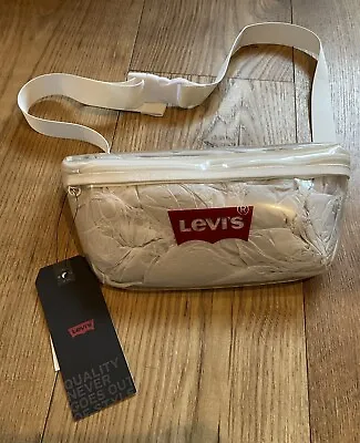 BNWT Levis Perspex White Clear Festival Bum Bag Fanny Pack • £7.95