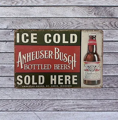 Budweiser Beer Vintage Style Tin Metal Bar Sign Poster Man Cave Collectible New • $9.99