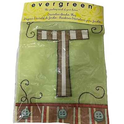 Evergreen T Monogram Glow In The Dark Mini Garden Flag • $10