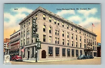 Mt. Carmel PA-Pennsylvania Union National Bank Outside Vintage Postcard • $7.99