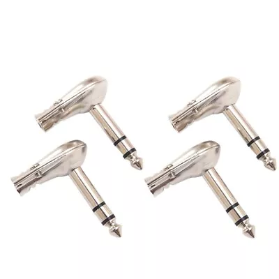 4Pcs 6.35mm 1/4 Inch Stereo TRS Right Angle Guitar Plug Flat Male Connector Part • $7.36