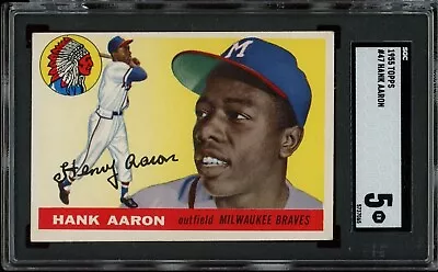 1955 Topps Hank Aaron #47 SGC 5 HOF Braves • $855.55