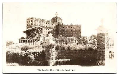 The Cavalier Hotel Virginia Beach VA RPPC Postcard C1941 Front View With Gate • $4.65