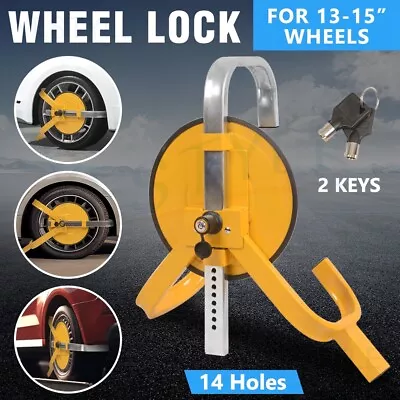 Wheel Clamp Defender Lock For 13  14  15  Vehicle Car Trailer Caravan Heavy Duty • $47.98