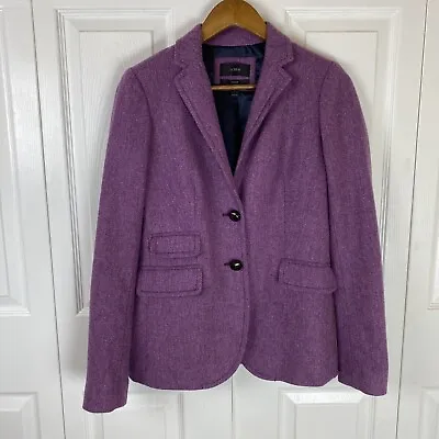 J.Crew 2 Hacking Blazer Jacket Purple 100% Wool Herringbone Equestrian Schoolboy • $69.99
