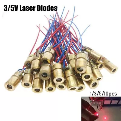 Watt Red Sight Dot Diode Module Adjustable Lasers 650nm 6mm 3/5V Laser Diodes • £3.23