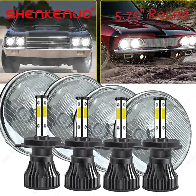 4PCS 5.75  5-3/4  6000K LED Headlights Hi/Lo Beam For Chevy Chevelle 1964-1970 • $108.77