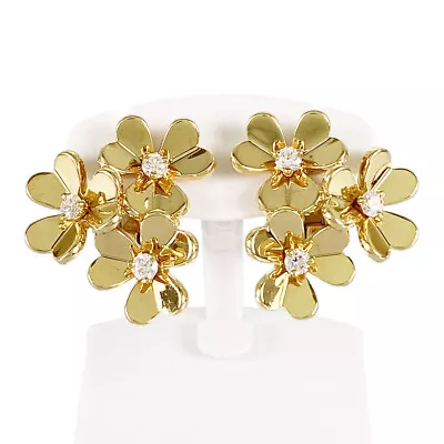 Van Cleef & Arpels Frivole Mini Model Yellow Gold Diamond Earring • $7929