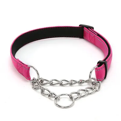 Reflective Martingale Dog Collar  Half Check Choke Chain Training Bulldog New • £9.72