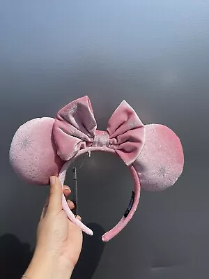 $1.99 • Buy Sparkling Dreamers Pink With Silver Stars Mouse Ears With Matching Bow