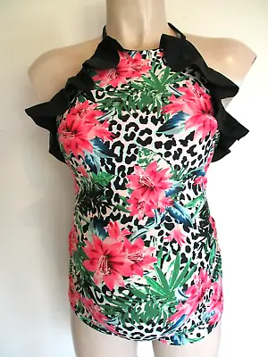 George Pink Floral Print Maternity Swimsuit Swimming Costume Size 8 • £5