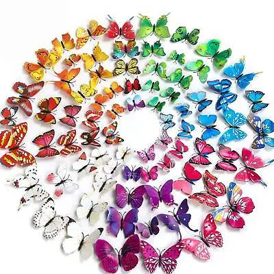 12pcs 3D Butterfly Fridge Magnets Wall Stickers Art Decoration Child Kids Room • £2.49