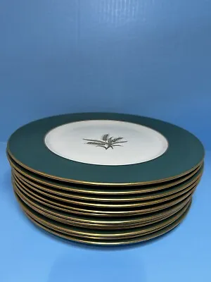 Vtg Lenox Wheat Green Rim Dinner Plate Gold Plated Rim W-335-262 10.5  RARE • $29.99