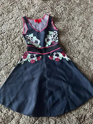 Z Spoke By Zac Posen Trompe L'oeil Flared Floral Stretch-Knit Dress Size Small • $75