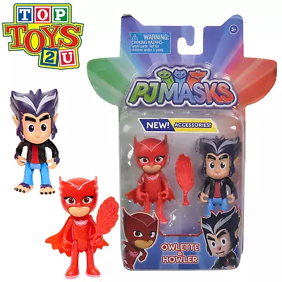 PJMasks Owlette & Howler Articulated 8cm Play Figure Toys With Accessories • £9.09