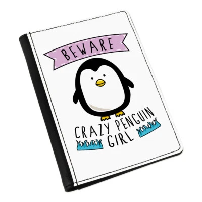 £16.99 • Buy Beware Crazy Penguin Girl Passport Holder Cover Case Wallet - Funny Animal