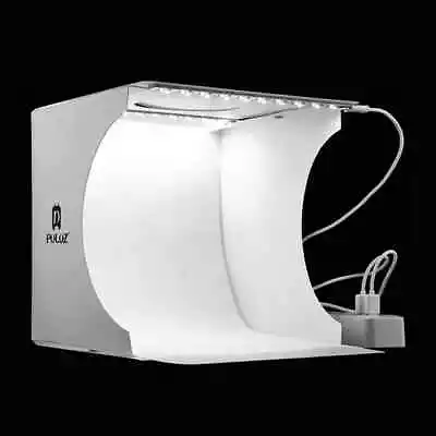 Profession Mini Folding Lightbox Photography Photo Studio Softbox 2 LED Light • $9.99