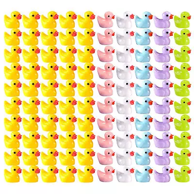 Mini Yellow Rubber Ducks Miniature Resin Ducks Tiny Duckies Decor Gifts 100 PCS • $13.82
