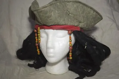 Disney Store Pirates Of The Caribbean Jack Sparrow Cosplay Hat Cap Youth M/L • £31.95