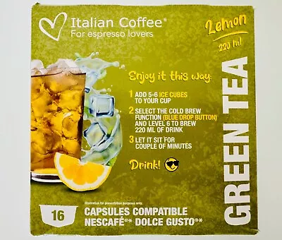 Dolce Gusto Italian Coffee GREEN TEA Lemon Tea 16 Pods For DOLCE GUSTO • $15.99