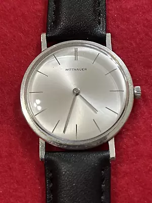 1960's/70's Men's Wittnauer 17L Swiss Thin Case 14K WGF Wristwatch-Runs Great • $117.95