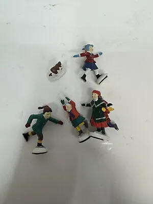 DEPT 56 VILLAGE ANIMATED SKATING POND Figures ONLY 5229 • $22.49