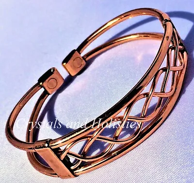 MAGNETIC Solid Copper CENTRE LACE Bracelet Bangle Healing Relief Arthritis - M72 • £12.25