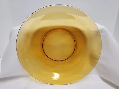 Vintage Duralex Vereco France Amber Glass Round Platter 11 Inch • $50