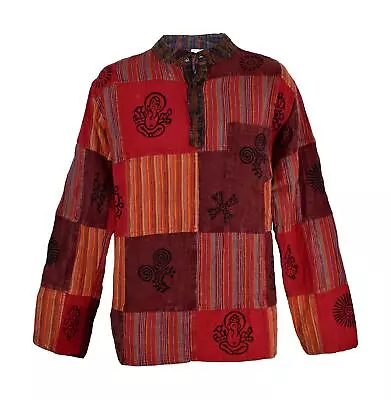 New Fair Trade Patchwork Printed Long Sleeve Shirt M L Xl 2XL Hippy Boho Hippie • £23.09