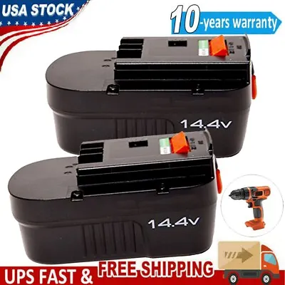 2x For BLACK+DECKER 14.4V Slide Pack Battery HPB14 FIRESTORM FSB14 499936-34 A14 • $30