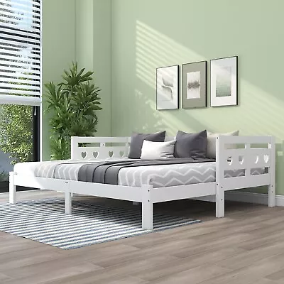 Merax Daybed Cabin Bed Versatile Heart-Shaped Daybed Cabin Bed W/ Trundle White • £149.99