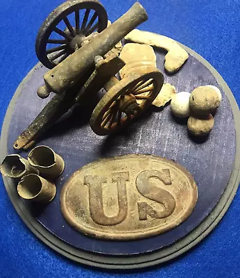 Civil War Relic Buckle Miniature Cannon Display • $225