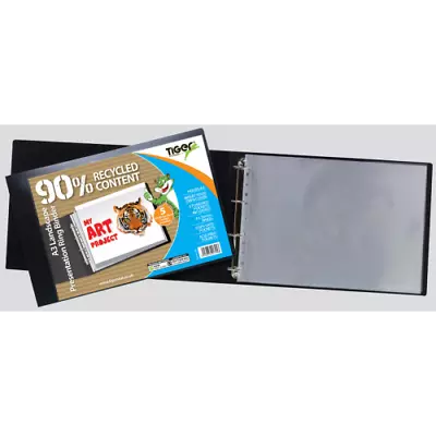 2 X A3 Landscape 4-D Ring Binder + 5 Sleeves Folder File Presentation Portfolio • £25.99