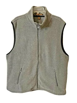 Harriton Men's Vest Full Zip Front Pockets Fleece Gray Collared Size XL Pockets • $19.88