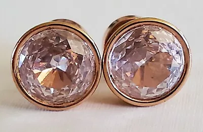 Michael Kors Clear Crystal Gold Tone Stud Earrings • $16