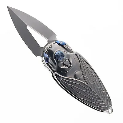 Rike Cicada-P Flipper Folding Knife M390 Handle/Blade Plain Edge • $250