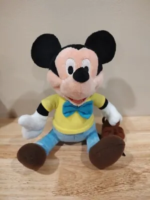 Disney Mickey Mouse Yellow & Blue Outfit Blue Bow Tie Holding Basket Plush - 11  • $6