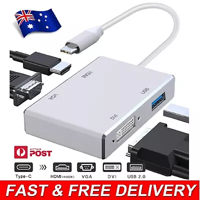 $37.88 • Buy Type-C USB-C To HDMI DVI VGA USB 3.0 Female Cable Converter Adapter For Laptop