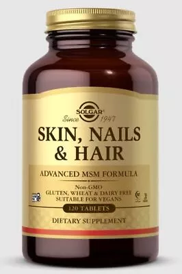 SOLGAR Skin Nails & Hair - 120 Tablets - Advanced MSM 120 Count (Pack Of 1)  • $47.95