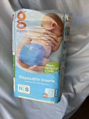 G Diapers Pack Of 40 Disposable Insert GPants N / S 6-14lbs 100% Biodegradable • $17
