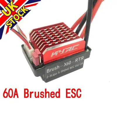 Two-Way 60A Brushed Electric Speed Controller ESC For 1/10 RC Car Buggy Crawler • £15.46