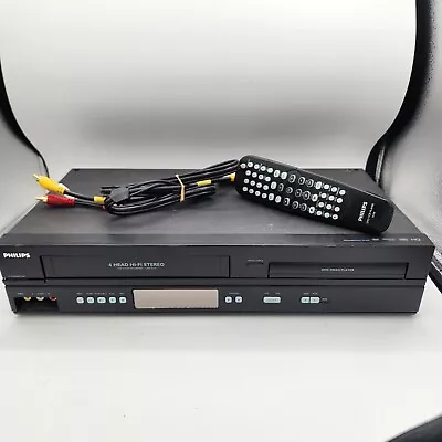 Philips DVP3345VB/F7 VCR & DVD Combo VHS Recorder Player W/Remote Tested & Works • $69.99