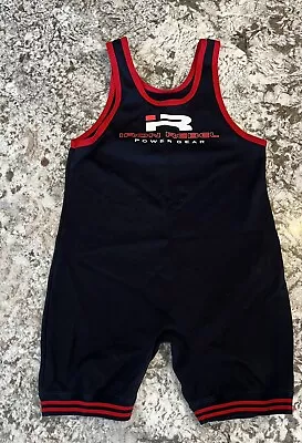 Matman Singlet Mens XL Black Red Iron Rebel Power Wrestling Activewear Sports • $44.99