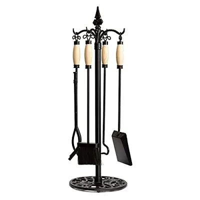 $71.55 • Buy 5 Pieces Fireplace Tools Sets Durable Wrought Iron Fire Place Accessories Antiqu