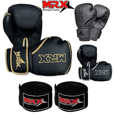 MRX Boxing Gloves With Hand Wraps Set Gym Training Gloves Kickboxing Muay Thai • $24.99