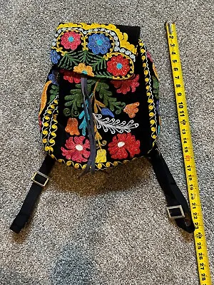 Vintage Colorful Travel Backpack Bag For Women Embroidery • $22.88