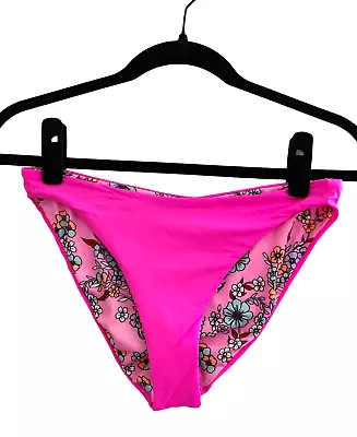 Maaji  Reversible Signature Cut Bikini Bottom Sz M Pink • $28