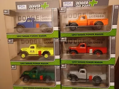 6 PACK Denver Die-Cast 1:48 Scale 1947 Dodge Power Wagons - New - Free Shipping • $59.99